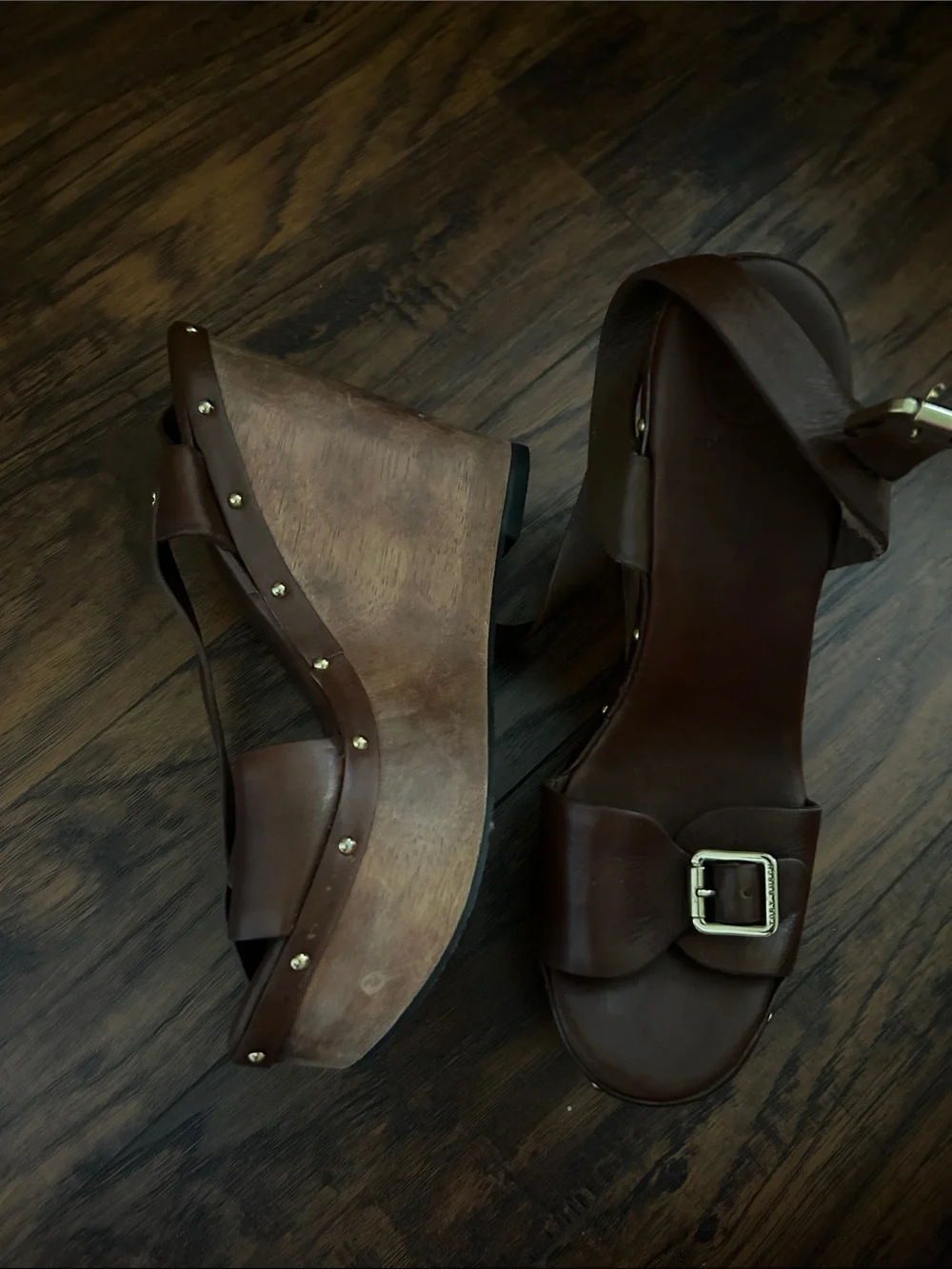 Tory Burch Women's Brown Leather Buckle Sandals